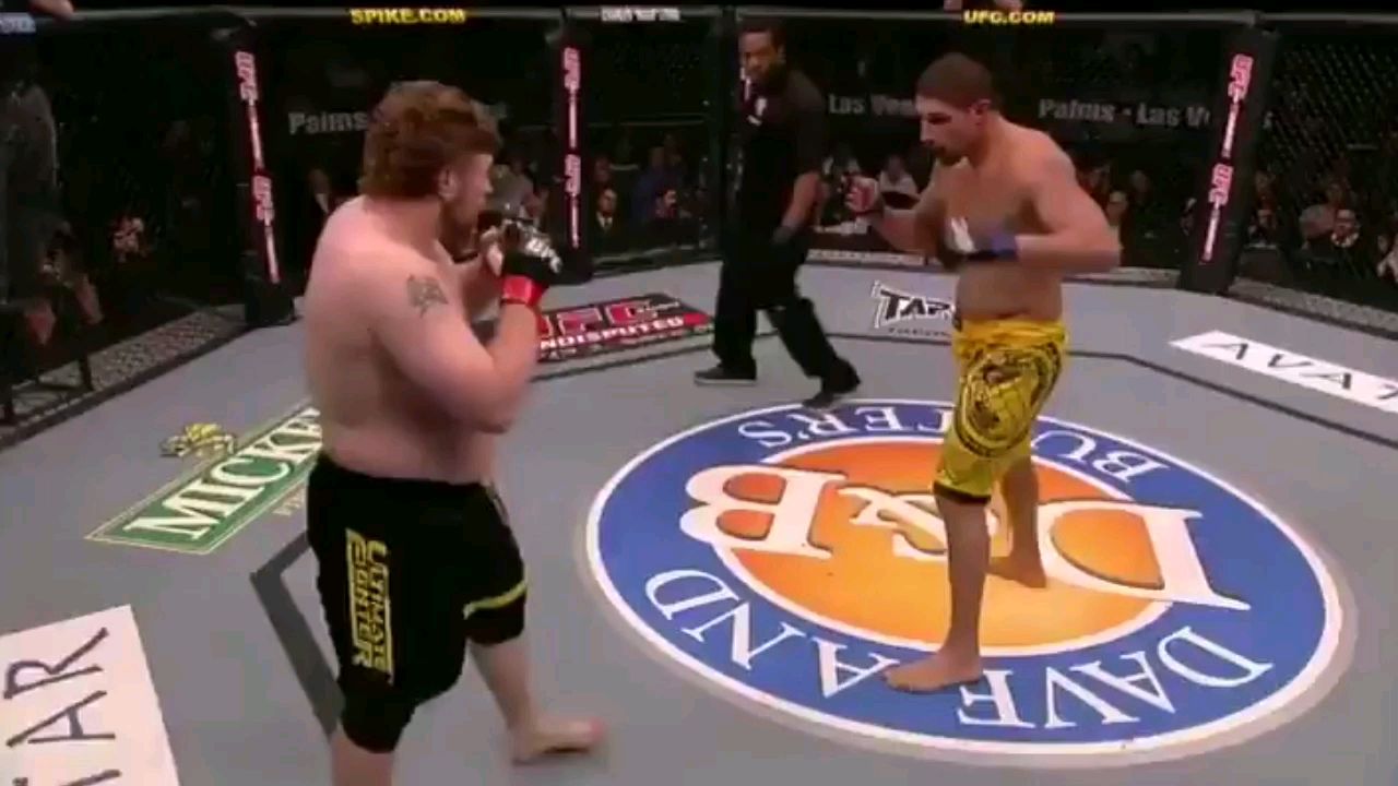 UFC重量级猛兽大肚佛 精准的后手拳一击必杀KO